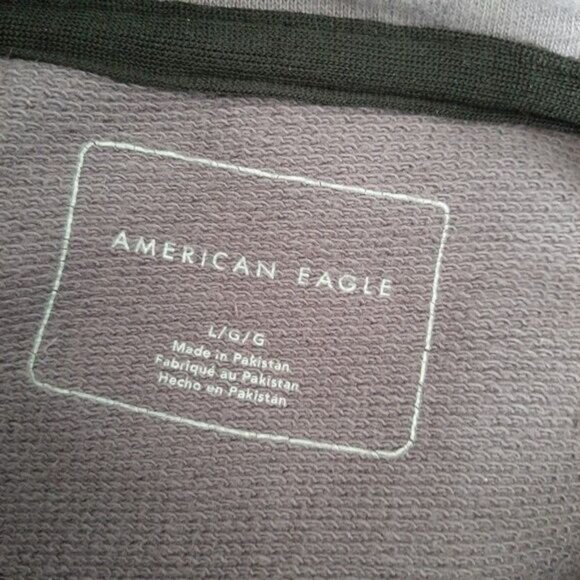 AEO Sweatshirt Hoodie Purple Pullover Top Men's Sz L Flawed - Picture 11 of 12